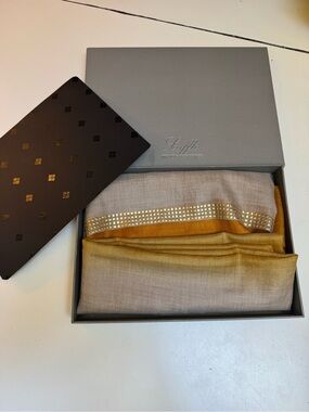 EZMA Souffle fine cashmere 28x80” sheer scarf
Wrap from India MIB gifted unused